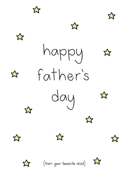 Favourite Child Father's Day A6 card created by Liv Groves Illustration