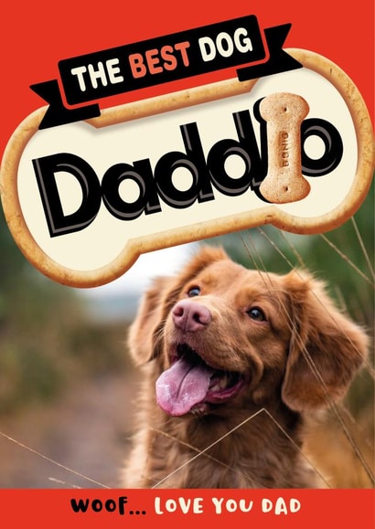 Cute Personalised Dog Photo Card / Birthday Card - For Dad - The Best Dog Daddio created by The Typecast Gallery