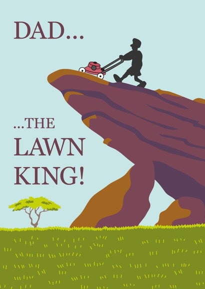 Funny Lawnmower Fathers Day Card / Birthday Card - Dad - The Lawn King created by The Imagination Spot