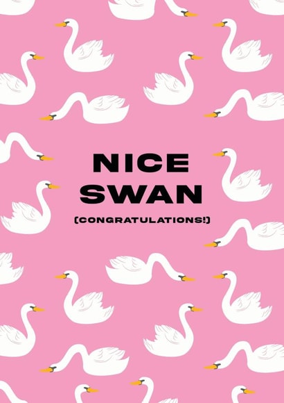 Nice Swan Congratulations Card created by El Smith 