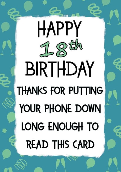 Funny 18th Birthday Card created by Jolly Ginger Cards