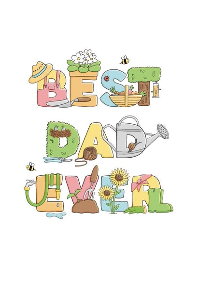 Best Dad Ever Gardening Theme Card created by Kate Lanxon