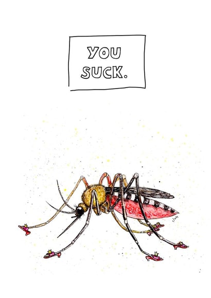 Rude, Birthday Mosquito Card created by JOKstudios