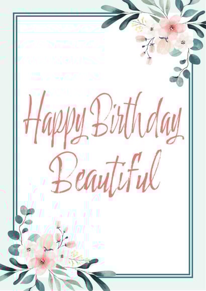 Pretty Birthday Card - Flowers - Beautiful created by Cardigan Designs 