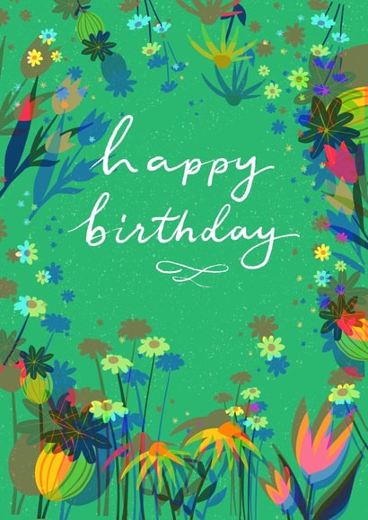 Pretty Birthday Card - Flowers - For Her - Meadow created by Salty Siren Studios 