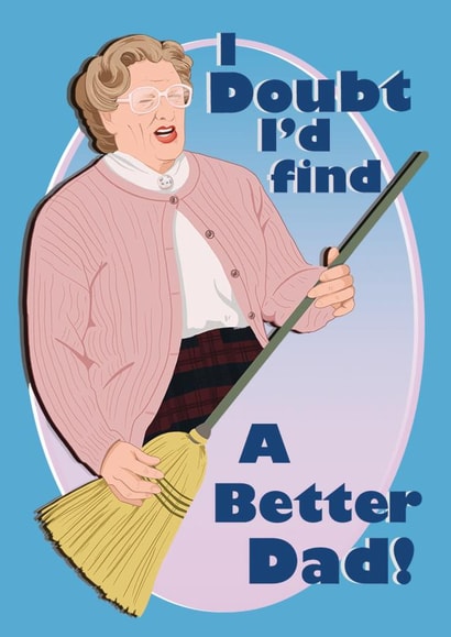 Mrs. Doubtfire themed Father's Day card created by Happy Rose