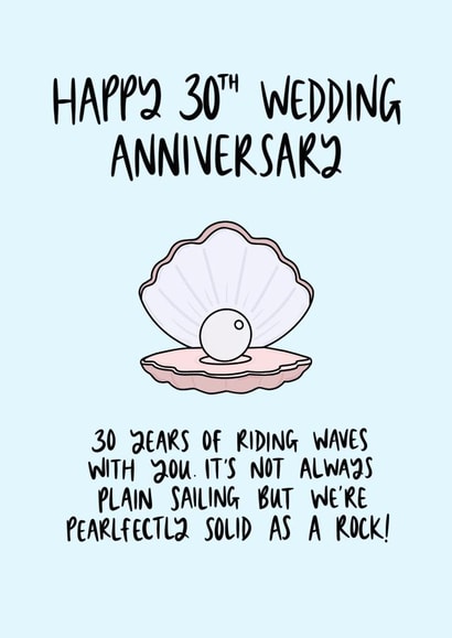 Happy 30th Pearl Wedding Anniversary Card created by Muses & May 