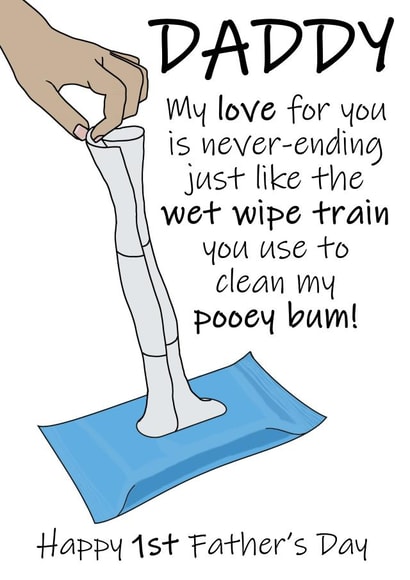 1st Father's Day Wet Wipe Joke created by @Cupsie's Creations