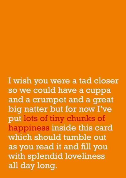 Tiny Chunks Of Happiness: Miss You Card For Friend created by The Right Lines