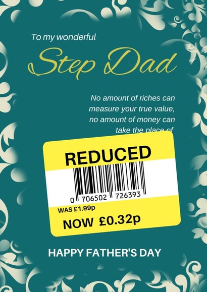 Reduced Father's Day card for Step Dad created by Redrakoon
