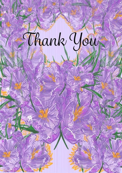 Purple Floral Thank You Card created by Holly.Ruanne.Draws