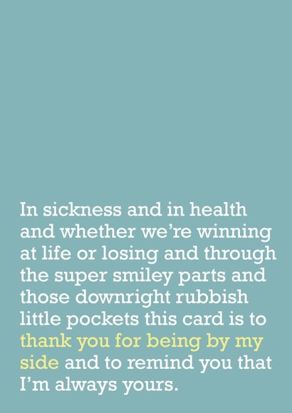 Thank You For Being By My Side: Love Card For Partner created by The Right Lines