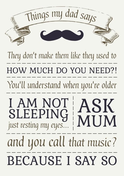 Father's day things dads say created by RedNosedBadger