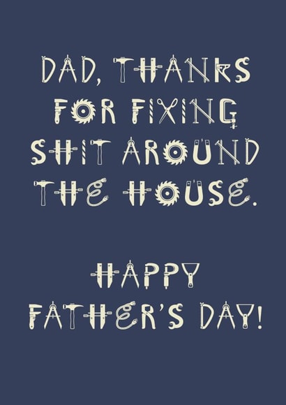Tool Time Dad Father's Day Card created by Emoticology Cards