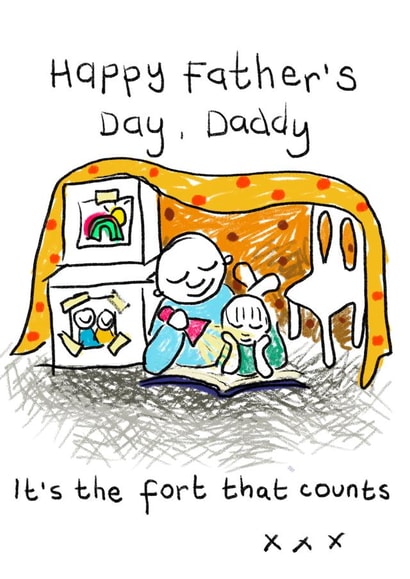 Blanket Fort Fathers Day card  created by Rosie Johnson Illustrates