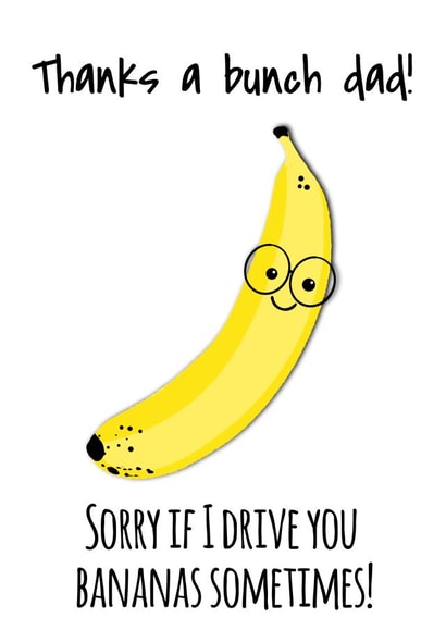 Father's Day Thanks a bunch banana card  created by The Arty Apples Limited