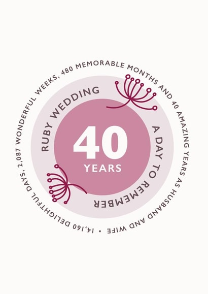 Ruby Wedding Anniversary Card created by Poppy Lane