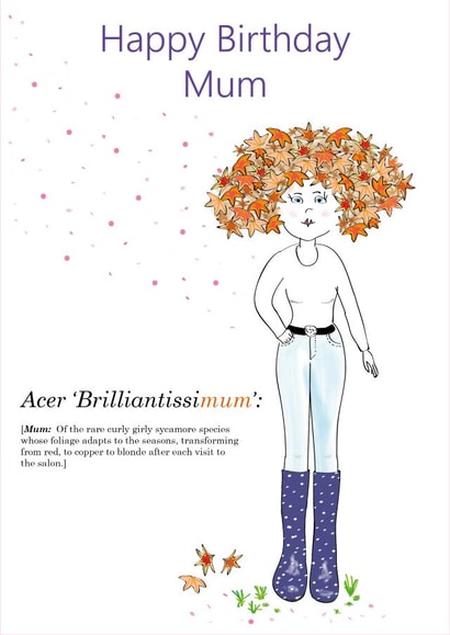 Happy Birthday Mum Acer Brilliantissimum Card created by Curly Girly