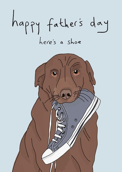 A shoe from the dog Father's day card created by Eat the Moon