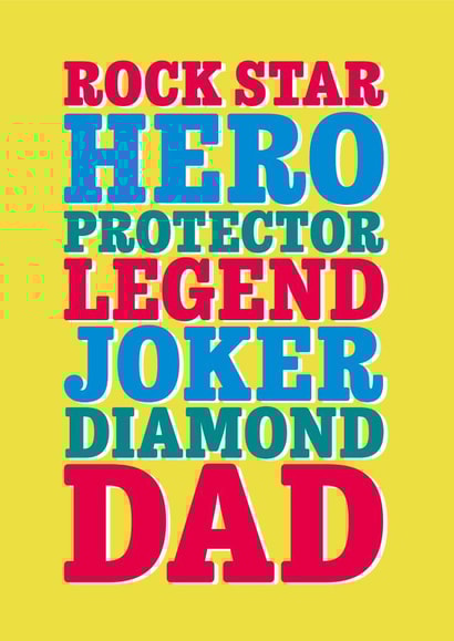 Rockstar Hero Legend Diamond Dad created by Jane Katherine Houghton