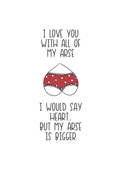 Cheeky Arse Anniversary Card created by Chibi Chi Designs