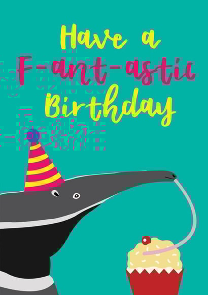 Punny Anteater Birthday Card created by Dusty Rose Lees