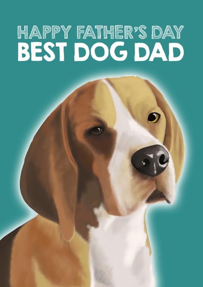 Best Dog Dad Beagle Father's Day Card created by Duckduckle Design