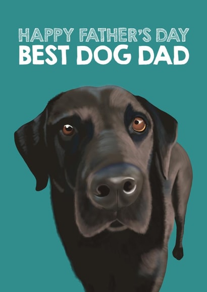 Best Dog Dad Black Labrador Father's Day Card created by Duckduckle Design