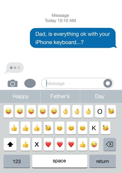 Funny Emoji Keyboard Fathers Day Card / Birthday Card - Dad - Message - Dad Is Eveything Ok With Your Iphone Keyboard created by Questionable Cards