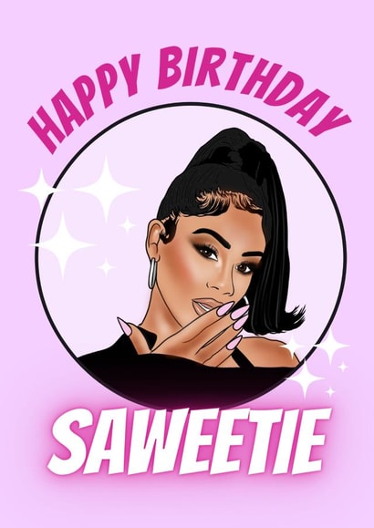 Fun Birthday Card - Saweetie - Pop created by Keepseyshop