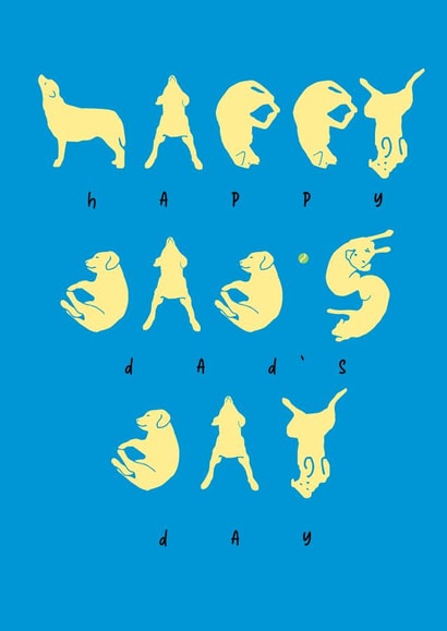 Golden Retriever father's day card created by Fly high art