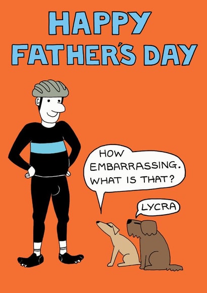  Cyclist Father's Day Card from Off The Leash  created by Off The Leash Cartoons by Rupert Fawcett
