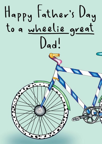 Funny Wheelie Great Dad Bike Sporty Father's Day Card  created by Amy Florence Design
