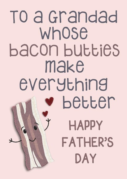Grandad Bacon Butties Father's Day Card created by Presents Felt