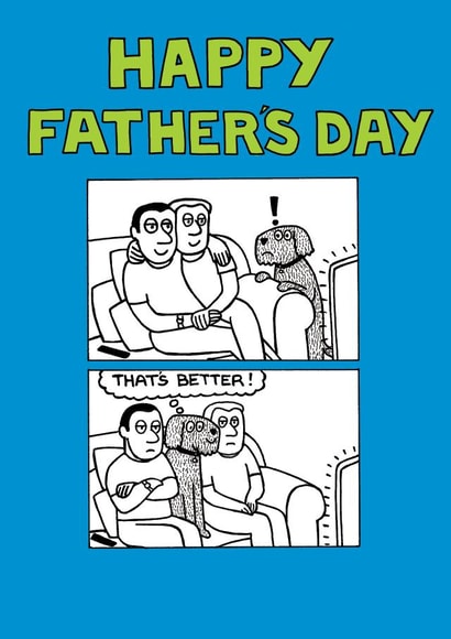Father's Day Card for Dog Dad Couple from Off The Leash created by Off The Leash Cartoons by Rupert Fawcett