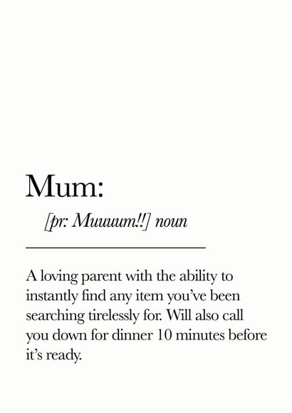 Classic Mum Definition created by Blueberry Unicorns