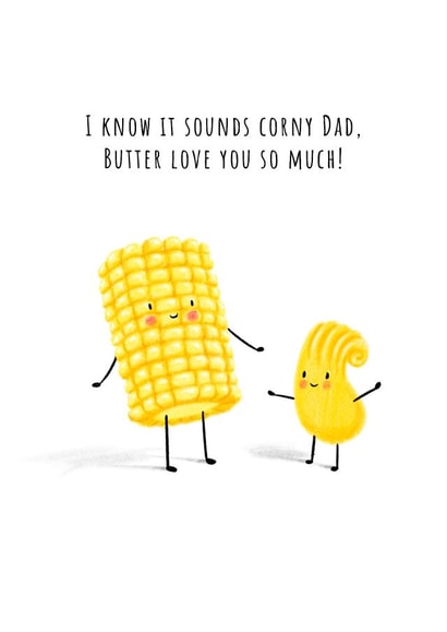 Corny butter love you fathers day card created by Dani Verbeeten