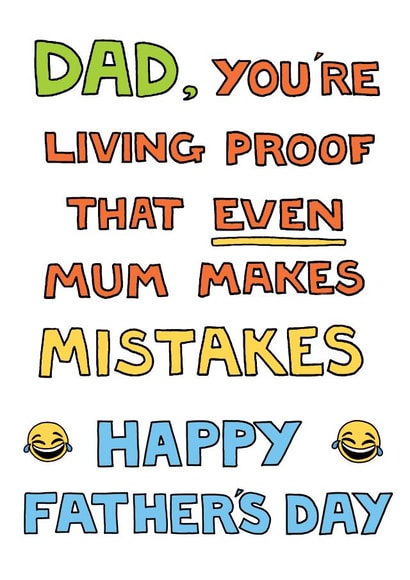 Living Proof Father's Day card from Off The Leash created by Happy Octopus by Rupert Fawcett