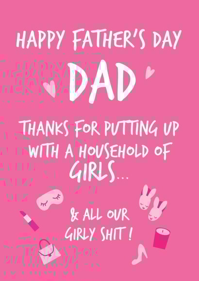Father's day card for dad of girls created by Fifi Designs