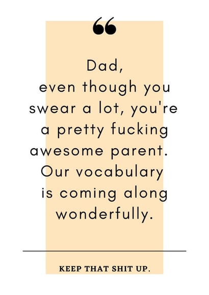 Sarcastic Father's Day Card to a Swearing Dad created by Flamingo Lingo by Jenny