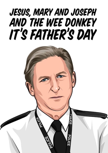 Jesus, Mary and Joseph Line of Duty Father's Day Card created by All Things Banter