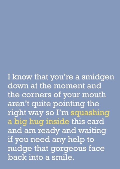 Squashing A Big Hug Inside : Support Card For Friend created by The Right Lines