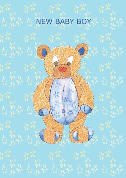 New Baby Boy Teddy Bear Card created by Claire Louise