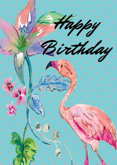 Flamingo Polka Dot Birthday Card created by Claire Louise 