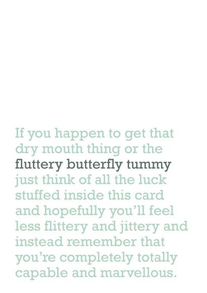 Fluttery Tummy - Good Luck Card - Test - Interview - Card For Loved Ones created by The Right Lines