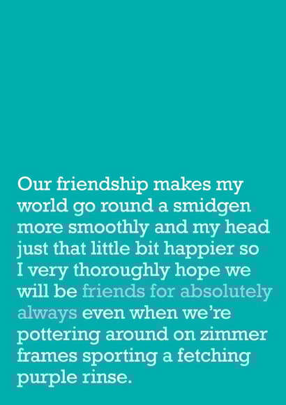 Friends For Absolutely Always- Card For Best Friend - Friendship Card - Future created by The Right Lines