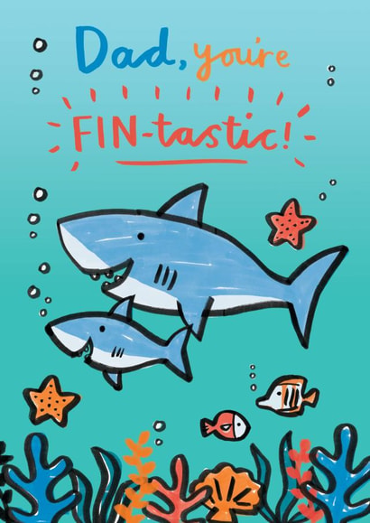 Dad, you're FIN-tastic! Father's day card created by Jenny Seddon