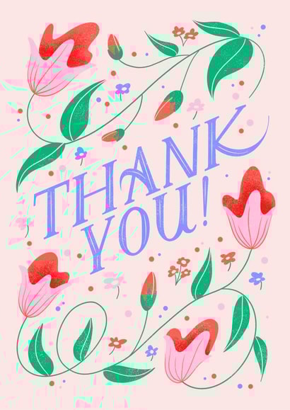 Pretty Floral Thank you created by Inku Goods