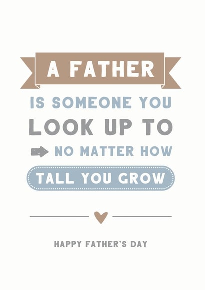 Father's Day Card - Look Up To sentiment created by Cloud 9 Design