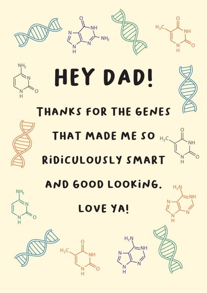 Funny Good Dad Genes Father's Day Card created by Emoticology Cards
